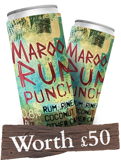 Maroon Rum Cans